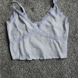 H&M Blue Lace Trim Camisole
